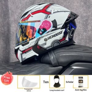 Motorcycle Open-face Helmet Winter All-season Compact Shell Dual Lenses