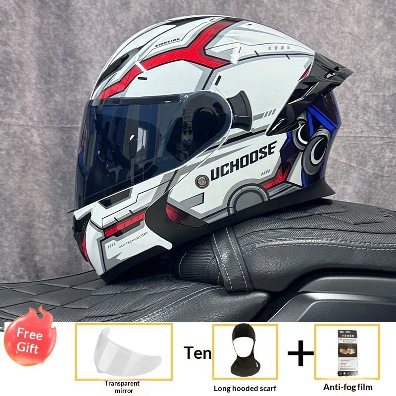 Motorcycle Open-face Helmet Winter All-season Compact Shell Dual Lenses - Image 2