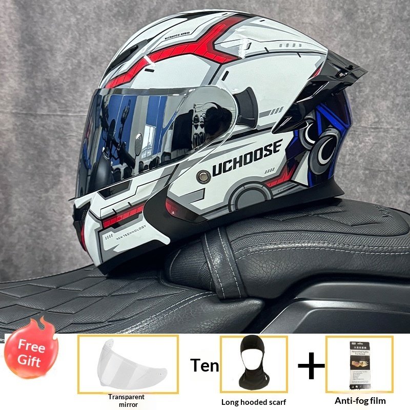 Motorcycle Open-face Helmet Winter All-season Compact Shell Dual Lenses - Image 5