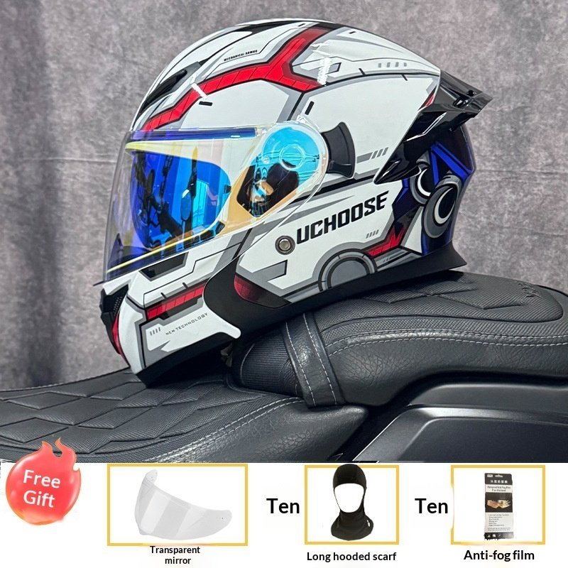 Motorcycle Open-face Helmet Winter All-season Compact Shell Dual Lenses - Image 4